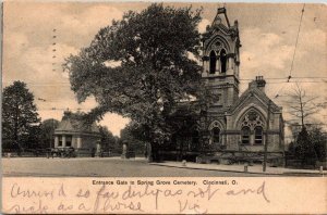 Entrance Gate Spring Grove Cemetery Cincinnati Ohio Leipzig Berlin Postcard 1906