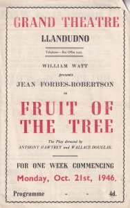Jean Forbes Robertson Of Peter Pan Fame 1946 Llandudno Welsh Theatre Programme