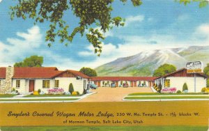SALT LAKE CITY, Utah UT   SNYDER'S COVERED WAGON MOTOR LODGE  Roadside  Postcard
