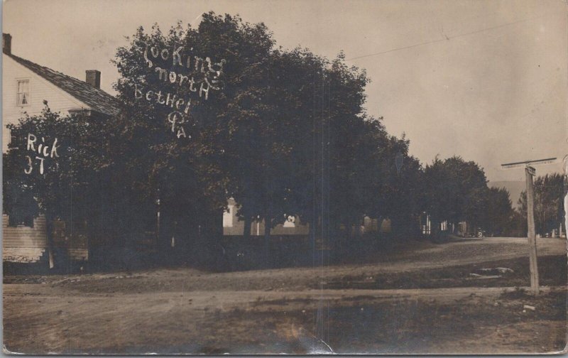 RPPC Postcard Looking North  Bethel PA Rick 37