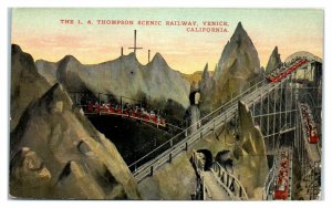 Early 1900s The L.A. Thompson Scenic Railway, Venice, CA Postcard *6E9