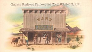 Vintage Postcard Chicago Railroad Fair Bank Of Gold Gulch Chicago Railroad Fair