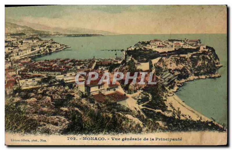 Old Postcard Monaco general view of the Principality