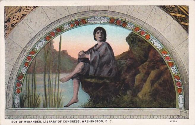 Washington D C Library Of Congress Boy Of Winander Mural Curteich