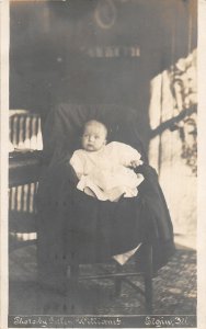 H99/ Elgin Illinois RPPC Postcard c1910 Williams Studio Baby on Chair 51