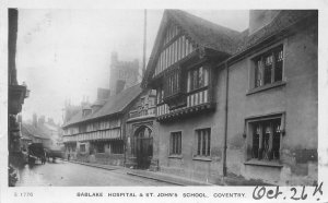 Postcard RPPC UK Coventry Bablake Hospital St, John's School Kingsway 23-442