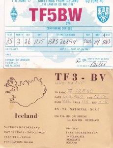 Akureyri Reykjavik Map 2x Iceland Amateur Radio QSL Card s