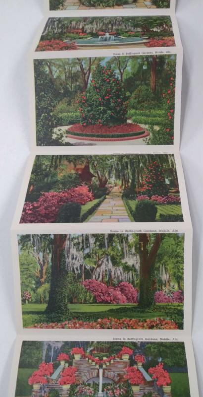 Mobile Alabama Bellingrath Gardens Linen Vintage Postcard Folder J74215