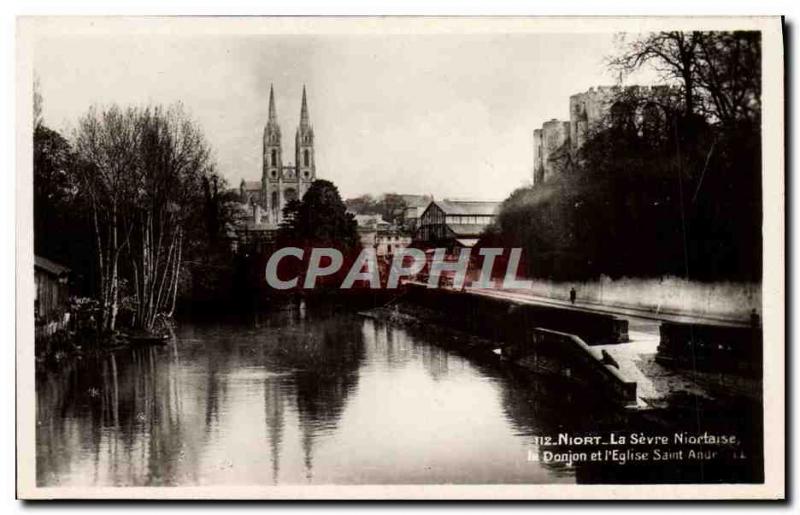 Modern Postcard Niort La Sevre The keep and & # 39eglise Saint Andre