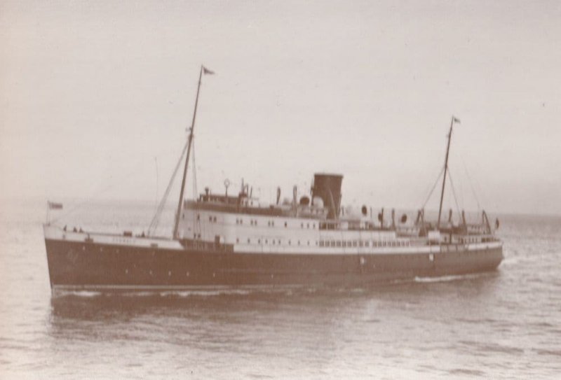 TSS Tynwald IV Ship Maiden Voyage To Douglas Isle Of Man Postcard