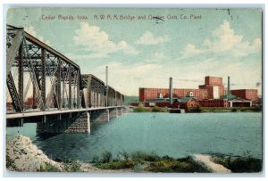 1911 NWRR Bridge Quaker Oats Co. Plant Exterior View Cedar Rapids Iowa Postcard