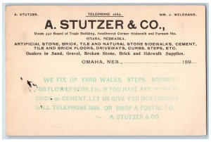 c1880's Fixing Walks Steps A Stutzer & Co. Omaha Nebraska NE Postal Card