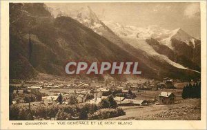 Old Postcard Chamonix Vue Generale and Mont Blanc