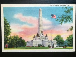 Vintage Postcard 1938 Lincoln Tomb, Springfield Illinois (IL)