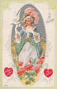 G26/ Valentine's Day Love Holiday Postcard c1910 Pretty Woman Love 23