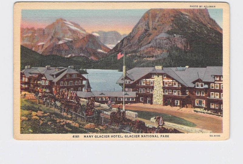 VINTAGE POSTCARD NATIONAL STATE PARK GLACIER MANY GLACIER HOTEL #1