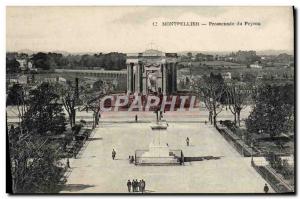 Old Postcard Monpellier Promenade du Peyrou