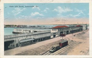 Railway Siding at Clyde Steamer Lin Docks Jacksonville FL Florida - pm 1921 - WB