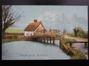 Suffolk FLATFORD BRIDGE near Ipswich - Old Postcard by Shurrey