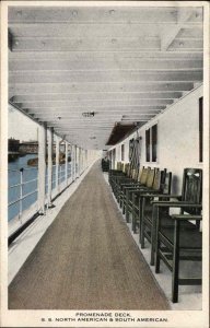 Steamer Steamship S.S. North American South American Deck Vintage Postcard