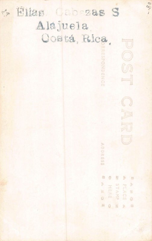 L041 Costa Rica 1932 Alajuela Cafeteria Automobiles real photo vintage postcard