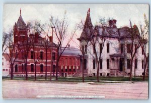 Cedar Rapids Iowa IA Postcard Masonic Library And Annex Building c1910's Antique