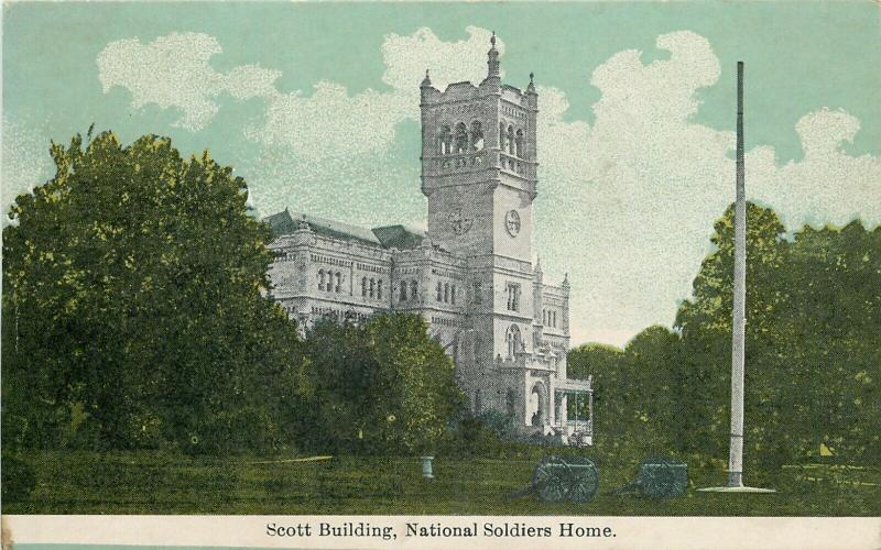 Washington DC Flag Pole Near Gothic Scott Building @ National Soldiers Home~1910 