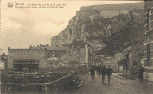 Military WW1 Dinant The Main Street after 23rd August 1914 Ruins Postcard 07.44