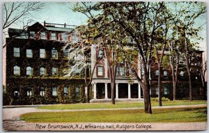 Winant's Hall Rutgers College New Brunswick New Jersey NJ Trees Grounds Postcard