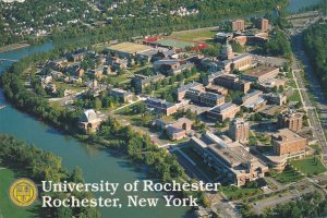 Aerial View of University of Rochester NY New York along Genesee River pm 1996