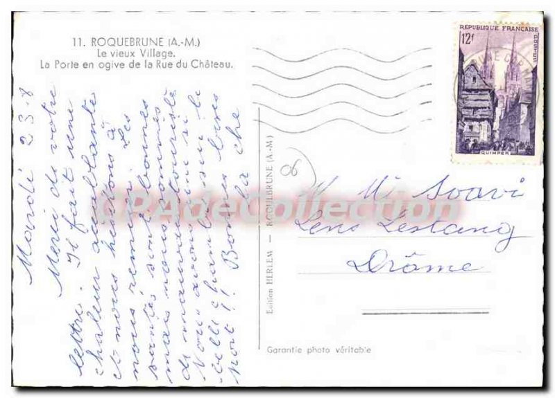 Modern Postcard Roquebrune Old Castle Street Village