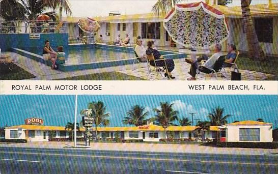 Florida West Palm Beach Royal Palm Motor Lodge With Pool 1958