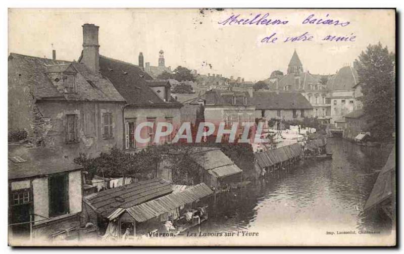 Old Postcard Vierzon Lavoirs on Yevre