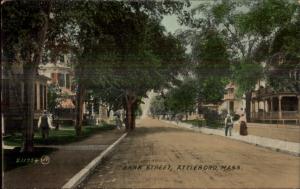 Attleboro MA Bank St. c1910 Postcard