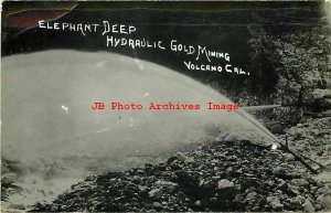 CA, Volcano, California, RPPC, Elephant Deep Hydraulic Gold Mine, Mining, Photo