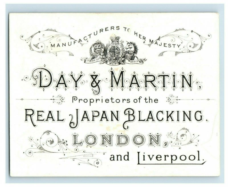 1880's Lot of 5 Day & Martin Real Japan Blacking Victorian Trade Cards P36 