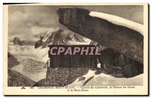 Old Postcard Chamonix Chalet cover the giant glacier and Mont Blanc