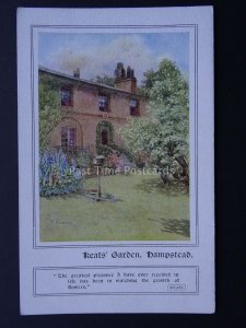 London HAMPSTEAD Keats GardenWATCHING THE GROWTH OF FLOWERS Old Postcard