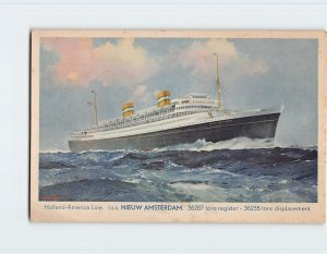 Postcard t.s.s. Nieuw Amsterdam, Holland-America Line