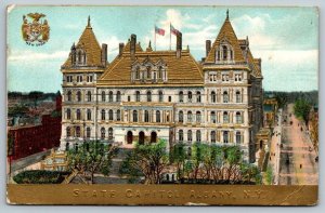 Albany New York  State Capitol Building  Embossed  Postcard  1915