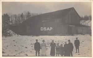 C13/ near Cuba New York NY Real Photo RPPC Postcard c1910 Family Barn Farm