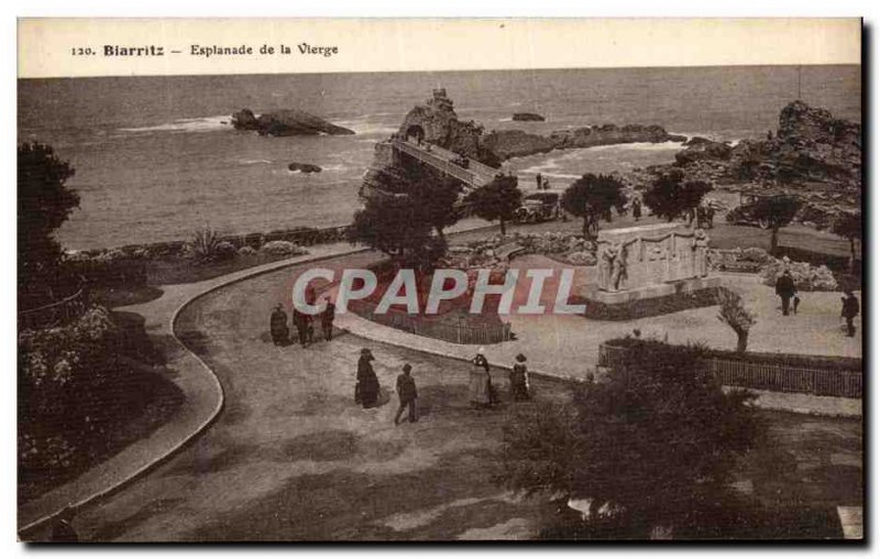 Old Postcard Biarritz Esplanade De La Vierge