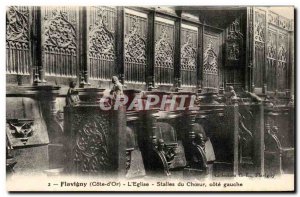 Old Postcard Flavigny L & # 39Eglise Stalls Choir Left Coast