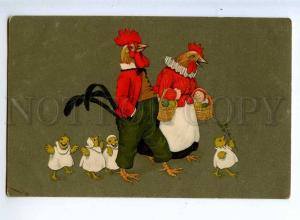 215176 EASTER Dressed ROOSTER Chicken Vintage VIENNE Munk #847