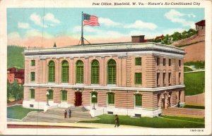 Linen Postcard Post Office in Bluefield, West Virginia