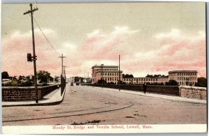 Moody St Bridge Textile School Lowell MA Undivided Back Vintage Postcard M34