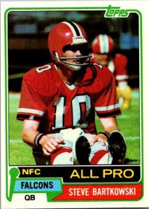 1981 Topps Football Card Steve Bartowski Atlanta Falcons sk10255