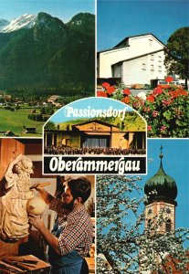 Vintage Postcard Passionsdorf Oberammergau Haus St Peter & Paul Passionspielhaus
