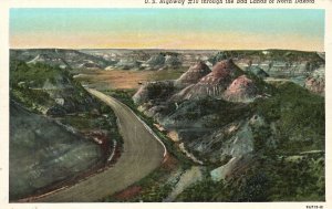 U. S. Highway 10 Through Badlands Of North Dakota E. R. Kennedy Vintage Postcard
