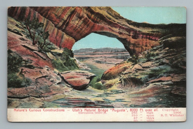 Utah Natural Bridge Augusta 1900s Vintage Postcard